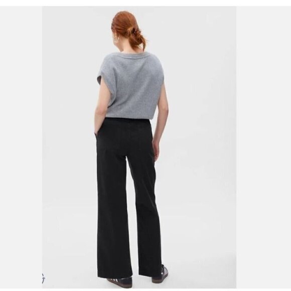 GAP 90's Style Loose Khakis Wide-Leg Size 8 PETITE Navy Blue RETAIL $80 - Picture 2 of 7